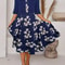Autumn New Womens Long Dress TwoPiece Set Floral Print Round Neck Dress Coat For Women 15