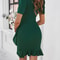 Women's Plain Ruffle Trim Dress, Elegant Short Sleeve Dress for Party, Holiday Wedding Guest, Ladies Mini Dress