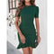 Women's Plain Ruffle Trim Dress, Elegant Short Sleeve Dress for Party, Holiday Wedding Guest, Ladies Mini Dress