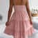 Casual Vacation Ruffled Camisole Dress, Spring Summer Women's Solid Dresses, Valentine's Day Pink Blue Woman Clothing