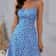 Stylish Cami Dress with Small Flower Prints, Backless Design, and Thin Spaghetti Straps, Perfect for Beach Vacations