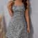 Stylish Cami Dress with Small Flower Prints, Backless Design, and Thin Spaghetti Straps, Perfect for Beach Vacations