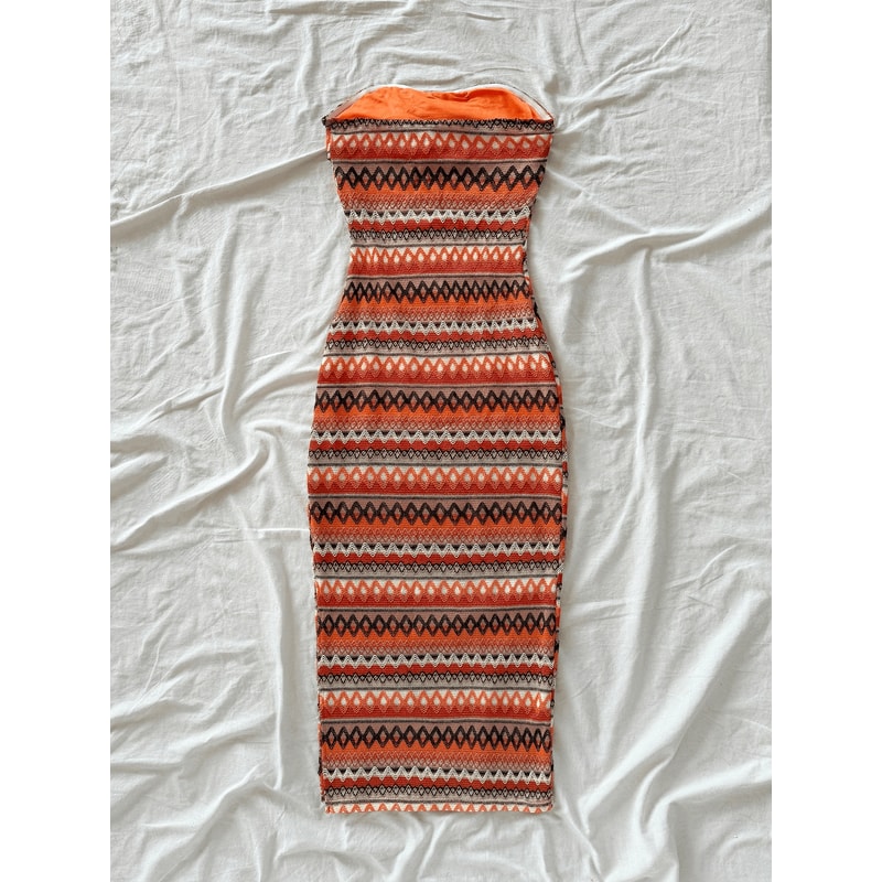 Women's Casual Sexy Bow Wrap Chest Patchwork Slim Dress, Striped Slit Design, Stylish Comfort