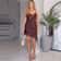 Slip Dress Summer Evening Womens Dresses Lace Asymmetric Mini Brown Sleeveless Backless 3
