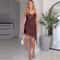 Slip Dress Summer Evening Womens Dresses Lace Asymmetric Mini Brown Sleeveless Backless 3