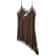 Slip Dress Summer Evening Womens Dresses Lace Asymmetric Mini Brown Sleeveless Backless 6