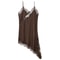 Slip Dress Summer Evening Womens Dresses Lace Asymmetric Mini Brown Sleeveless Backless 6