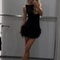 Women Black Sleeveless Corset Dress Woman Off Shoulder Luxury Short Party Dress For Women 5