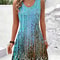 Women Summer Sleeveless Dress for Women Beach Bohemian Dress Exclusive Print Vacation Style