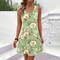 Women Summer Sleeveless Dress for Women Beach Bohemian Dress Exclusive Print Vacation Style