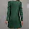 Spring And Autumn Round Neck Bubble Sleeve Dress Button Decorative Long Sleeve Dress For Women Eleg 1