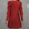 Spring And Autumn Round Neck Bubble Sleeve Dress Button Decorative Long Sleeve Dress For Women Eleg 3