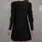 Spring And Autumn Round Neck Bubble Sleeve Dress Button Decorative Long Sleeve Dress For Women Eleg 5
