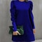 Spring And Autumn Round Neck Bubble Sleeve Dress Button Decorative Long Sleeve Dress For Women Eleg 11
