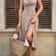 Womens Sexy Halter Printed Mid Length Dress, Summer Office Minimalist Ladylike Look