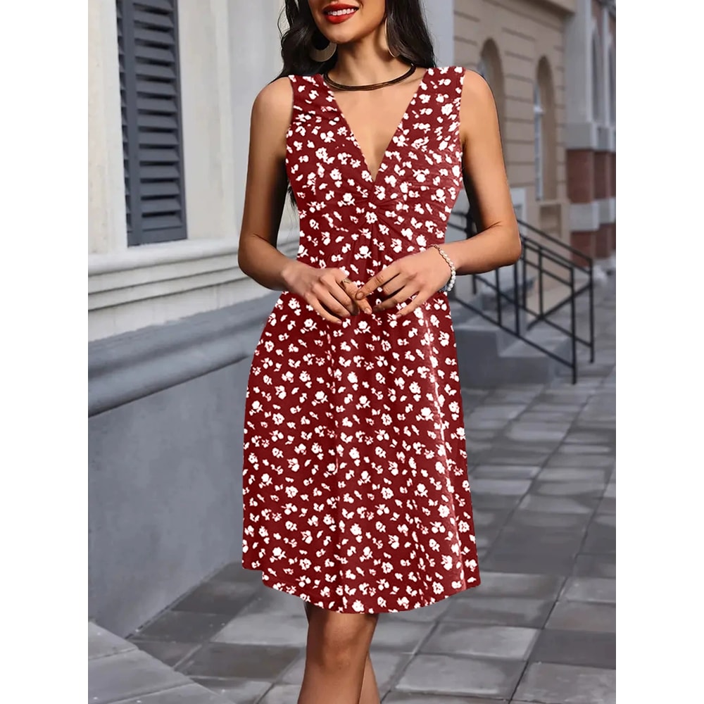 Design Chest Kink Pleats Waist Slimming Dress, Summer European and American Sexy Style