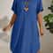Solid Color Large-Size Dress for Women, Summer New Short-Sleeved Casual Everyday Wear