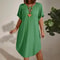 Solid Color Large-Size Dress for Women, Summer New Short-Sleeved Casual Everyday Wear