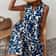 Women Boho Print Mini Dress, Summer Elegant Sleeveless Neck Ruffle A Line Tank Dress, Casual Loose Oversize Beach Party