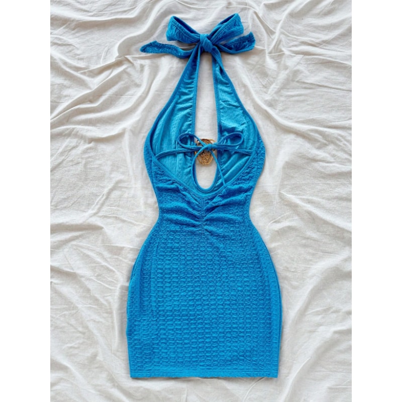 Elegant Versatile Fashion Trend Womens Off Shoulder Wrap Skirt Dress, Chest Decoration, Double Layer Fabric Design