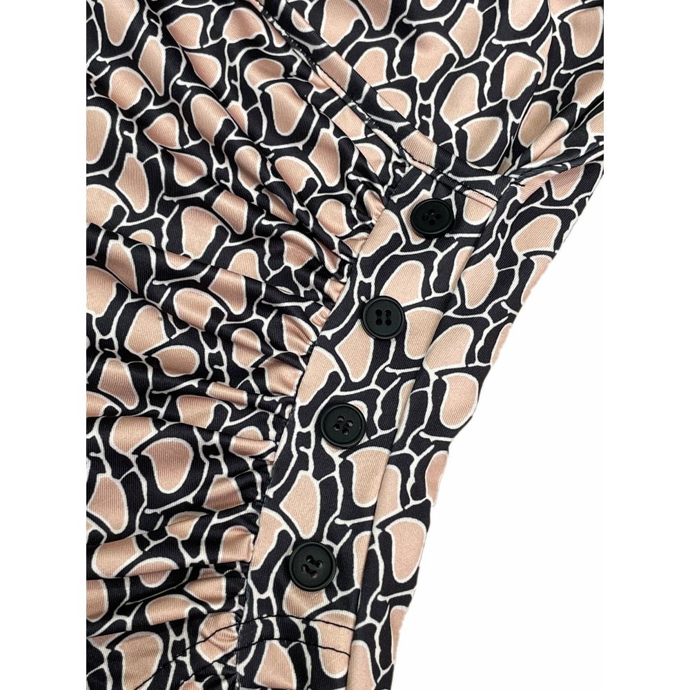 Floral Print High Waist Ruffled Summer Dress, Womens V Neck Sleeveless Bodycon Dress, Lightweight Sexy Vacation Outfit