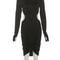 Sisterlinda Ruched Elegant Dress Women, Sexy Street Fashion Mini Bodycon Hollow Waistless Backless