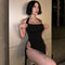 Spicy Girl Tight Fitting Dress, Summer New Solid Color Backless Hollow Hanging Neck Style