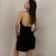 Spicy Girl Tight Fitting Dress, Summer New Solid Color Backless Hollow Hanging Neck Style