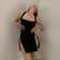 Spicy Girl Tight Fitting Dress, Summer New Solid Color Backless Hollow Hanging Neck Style