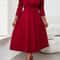 Elegant Red Dress for Large Sized Women, High End Womens Wear, Spring and Autumn Three Quarter Sleeves