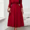 Elegant Red Dress for Large Sized Women, High End Womens Wear, Spring and Autumn Three Quarter Sleeves