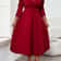 Elegant Red Dress for Large Sized Women, High End Womens Wear, Spring and Autumn Three Quarter Sleeves
