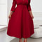 Elegant Red Dress for Large Sized Women, High End Womens Wear, Spring and Autumn Three Quarter Sleeves
