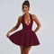Deep V Off Shoulder Backless Sexy A Line Dress, Elegant Party Bodycon Mini Summer Dress for Women Vestidos