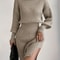Casual Simple Turtleneck Knitted Pullover Dress Without a Belt, Autumn Winter New Fashionable Look