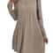 Irregular Brushed Ribbed Knit Dress, Autumn Winter Bohemian Solid Color Dress for Women