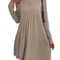 Irregular Brushed Ribbed Knit Dress, Autumn Winter Bohemian Solid Color Dress for Women