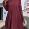 Irregular Brushed Ribbed Knit Dress, Autumn Winter Bohemian Solid Color Dress for Women