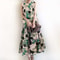 Bohemian Sleeveless Summer Dresses Women Floral Printed Sundress Casual Fashion Ruffles Hem Long Ve 0