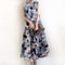 Bohemian Sleeveless Summer Dresses Women Floral Printed Sundress Casual Fashion Ruffles Hem Long Ve 1