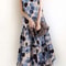 Bohemian Sleeveless Summer Dresses Women Floral Printed Sundress Casual Fashion Ruffles Hem Long Ve 4