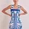 Short Vacation Strap Color Blocked Dress, Elegant New Printed Bohemian Dress