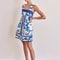 Short Vacation Strap Color Blocked Dress, Elegant New Printed Bohemian Dress