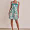 Short Vacation Strap Color Blocked Dress, Elegant New Printed Bohemian Dress