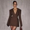 Avrilyaan Casual Pocket Sexy Dress, Women Elegant Party Dress, Blazer Long Sleeves Bodycon Mini Autumn Winter Vestidos