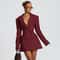 Avrilyaan Casual Pocket Sexy Dress, Women Elegant Party Dress, Blazer Long Sleeves Bodycon Mini Autumn Winter Vestidos