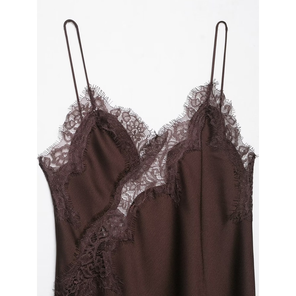 Womens Lace Asymmetrical Dress Sexy Summer Suspender Dress Fashionable New Temperament Evening Wear 4