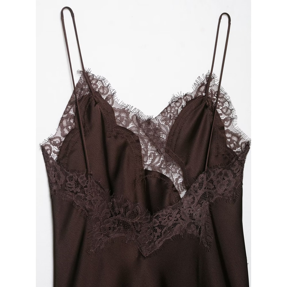 Womens Lace Asymmetrical Dress Sexy Summer Suspender Dress Fashionable New Temperament Evening Wear 5