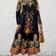 Floral Maxi Dress Women, Long Sleeve V Neck, Ethnic Print, Relaxed Casual and Festival Wear
