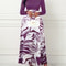 Purple Elegant Style Women Dresses Long Sleeve Round Neck, Printed Hem Long Dress